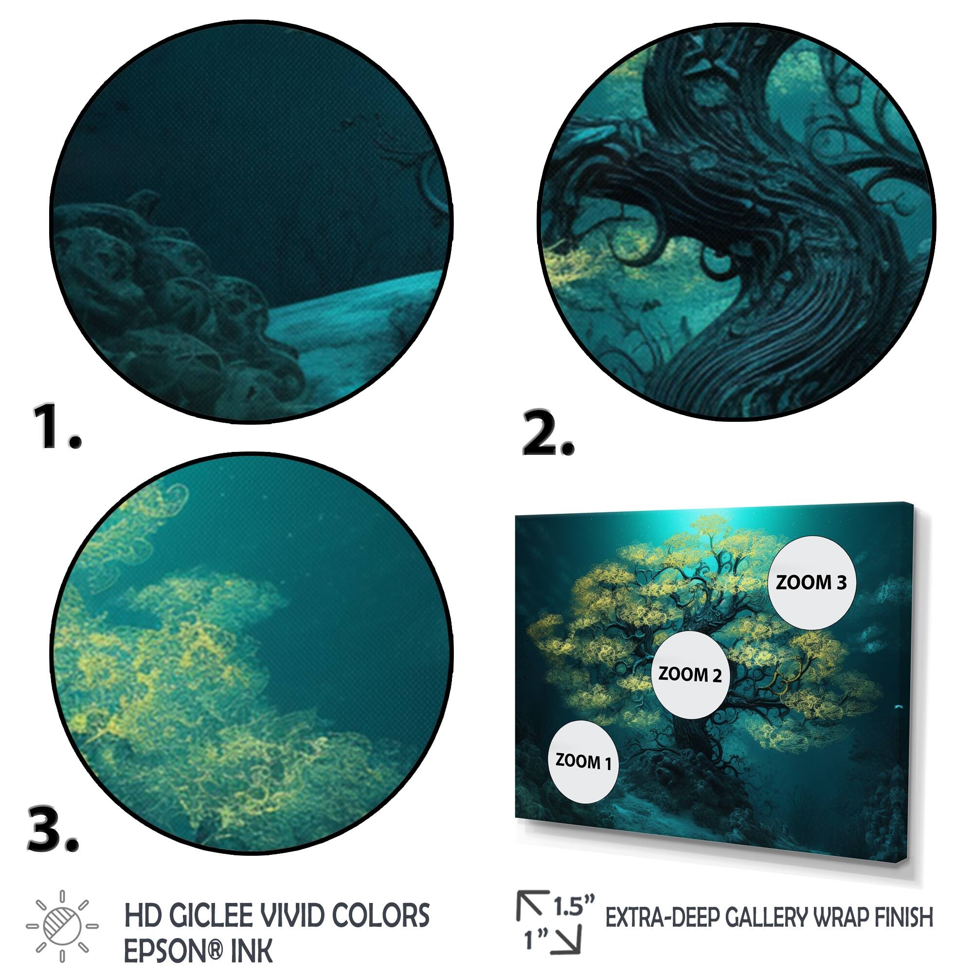 Designart "Glowing Bonsai Tree I" Tree Floral Framed Canvas Wall Art